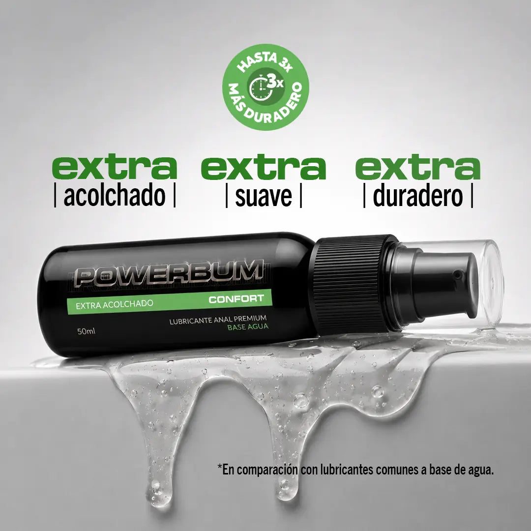 Powerbum Confort Lubricante Anal Base Agua con Extracto de Clavo Anestésico