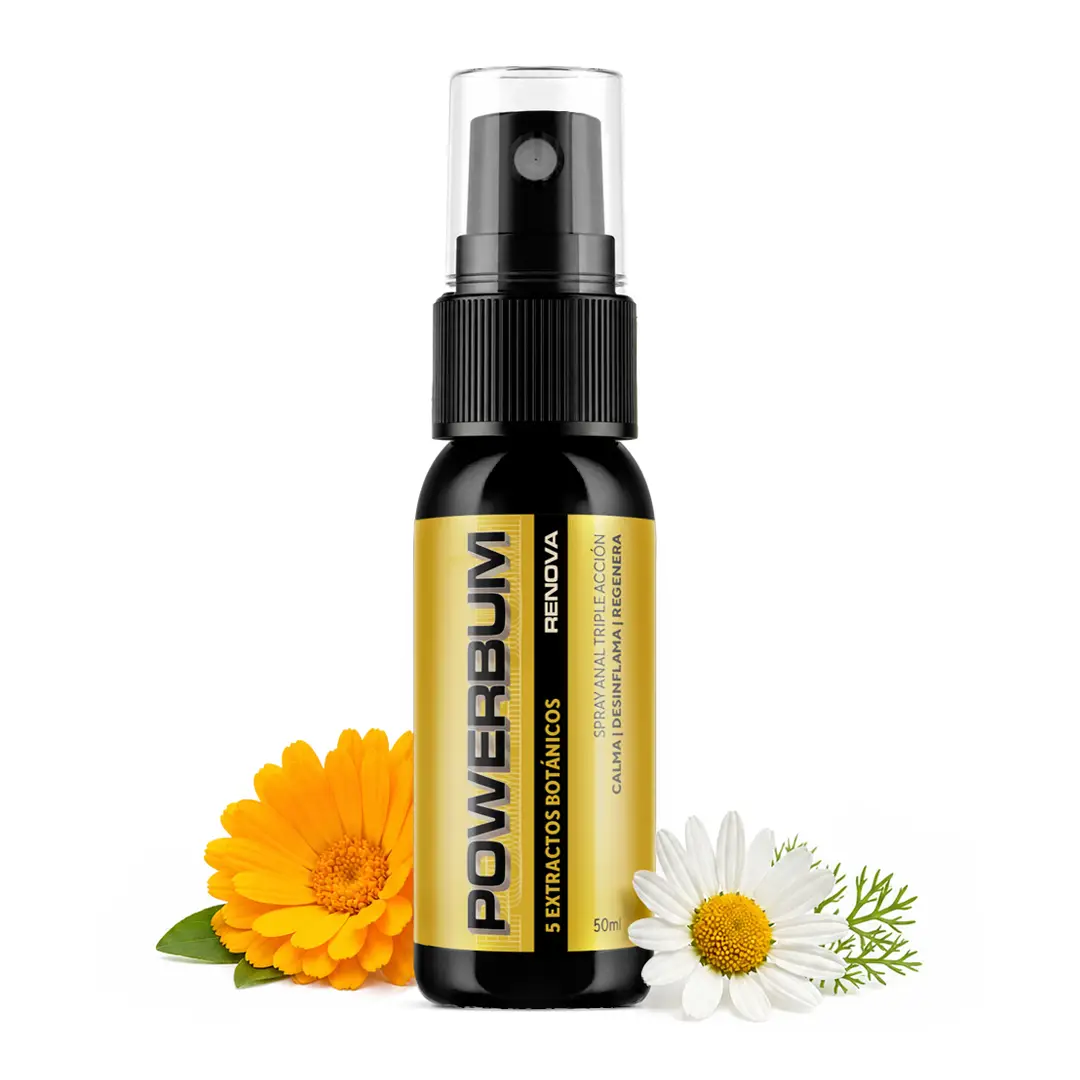 Powerbum Renova Spray Anal Extractos Botánicos Calma Desinflama y Regenera