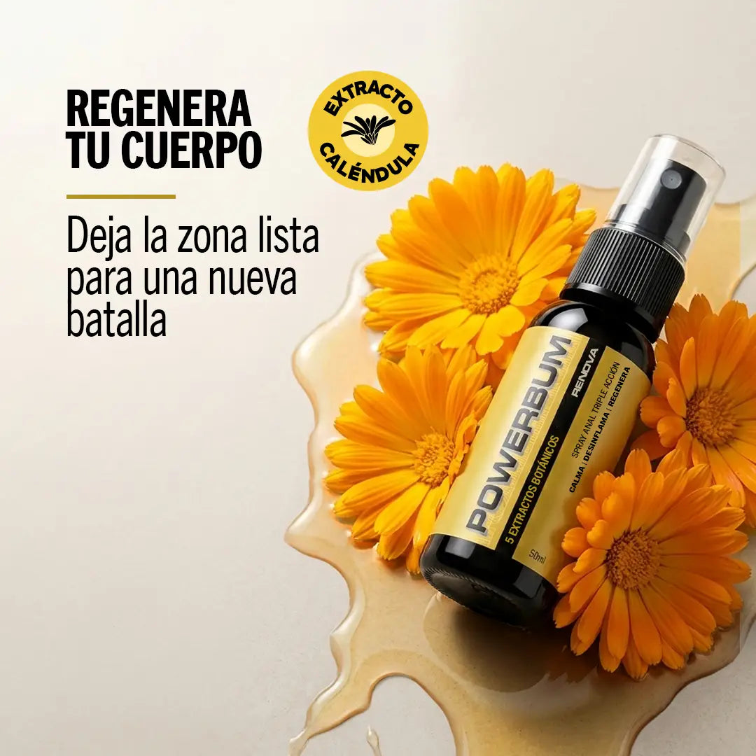 Powerbum Renova Spray Anal Extractos Botánicos Calma Desinflama y Regenera