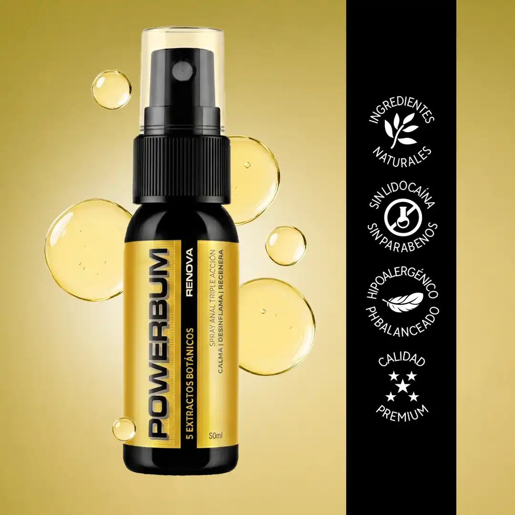 Powerbum Renova Spray Anal Extractos Botánicos Calma Desinflama y Regenera