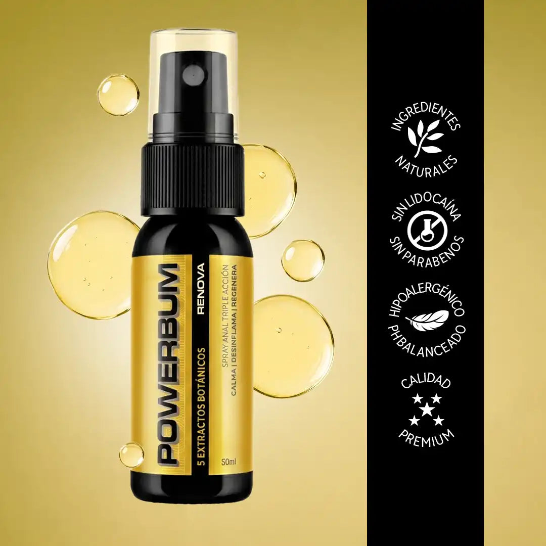Powerbum Renova Spray Anal Extractos Botánicos Calma Desinflama y Regenera