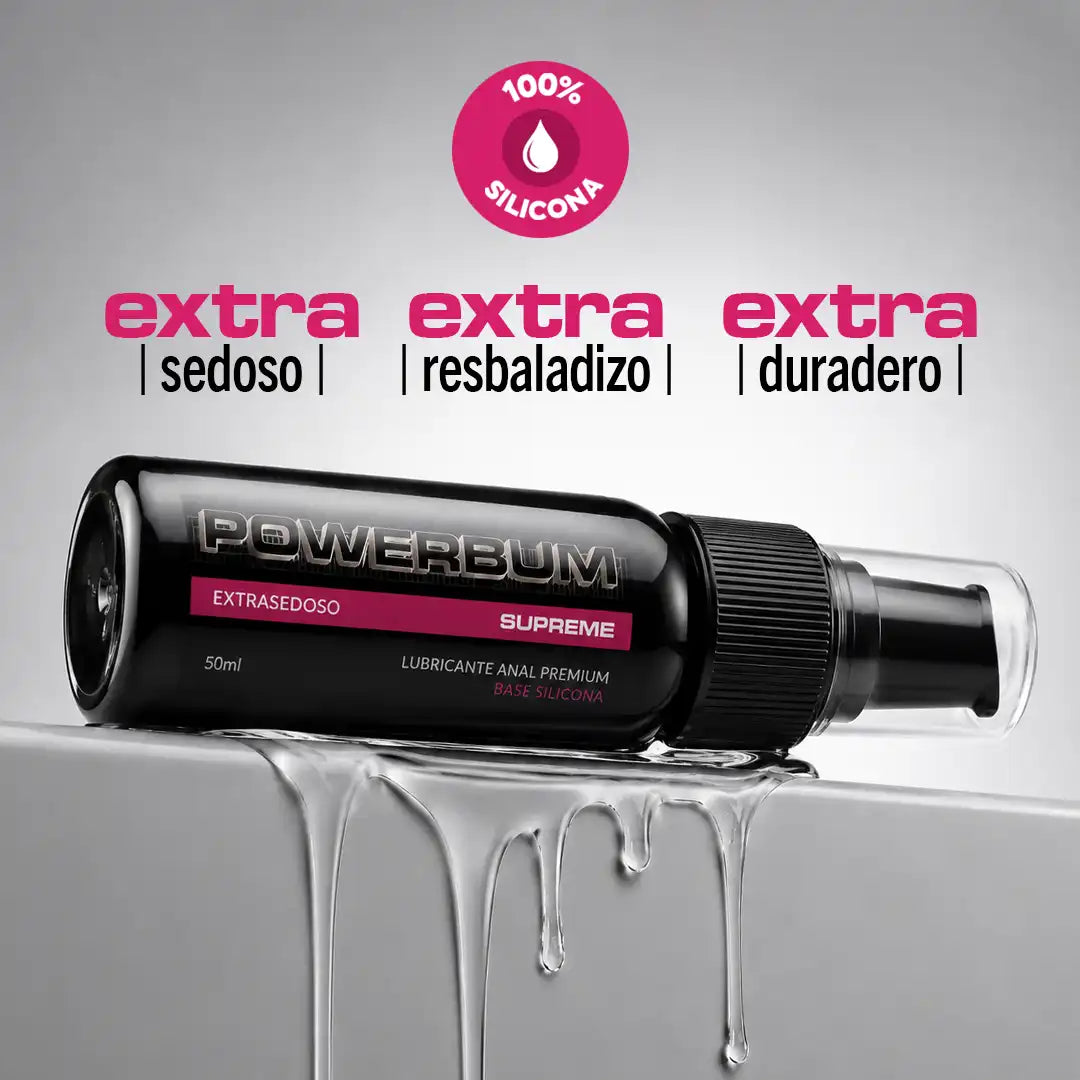 Powerbum Supreme Lubricante Anal Base Silicón con Extracto de Clavo Anestésico