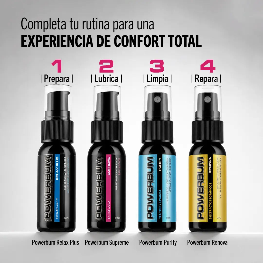 Powerbum Supreme Lubricante Anal Base Silicón con Extracto de Clavo Anestésico