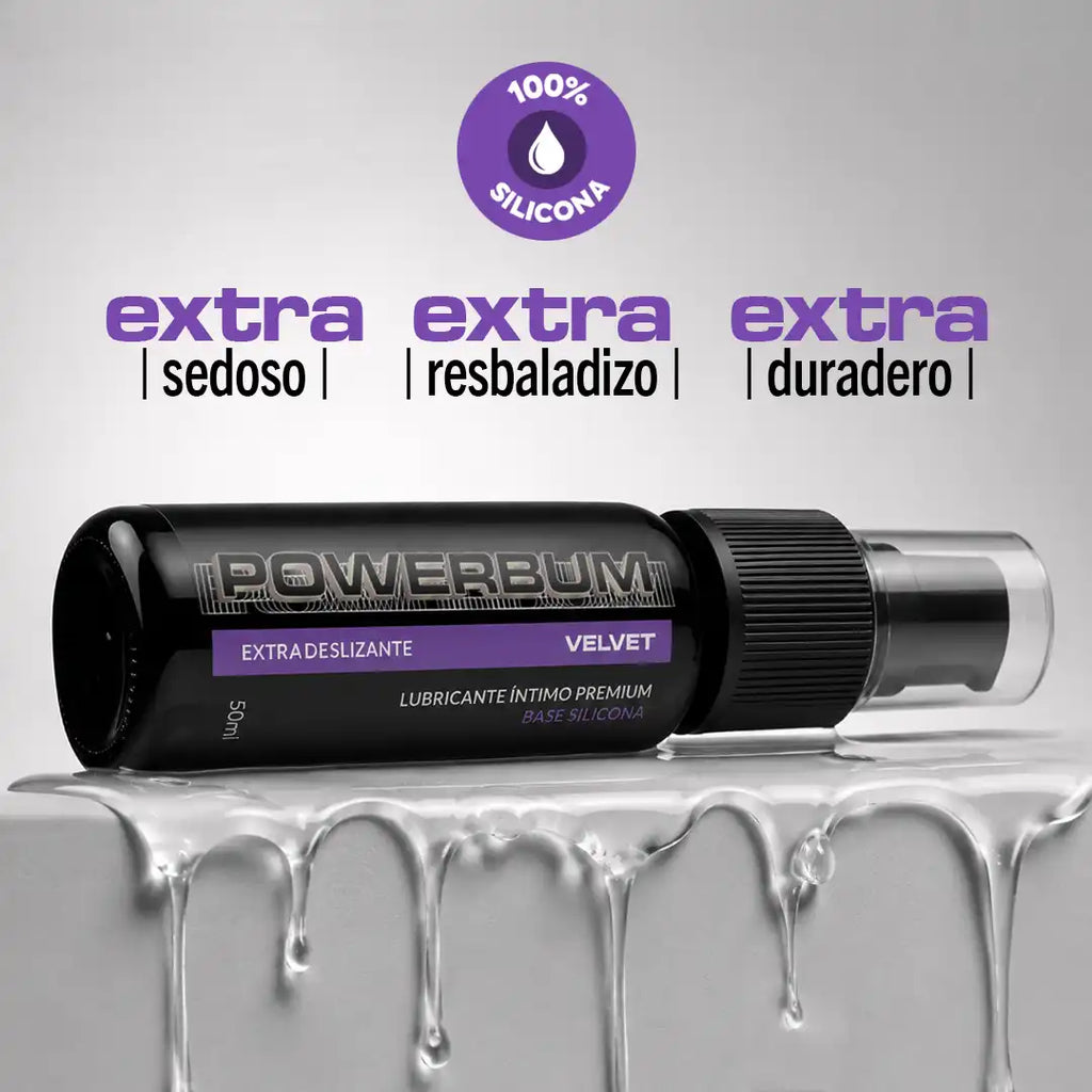 Powerbum Velvet Lubricante Base Silicón Extra Deslizante