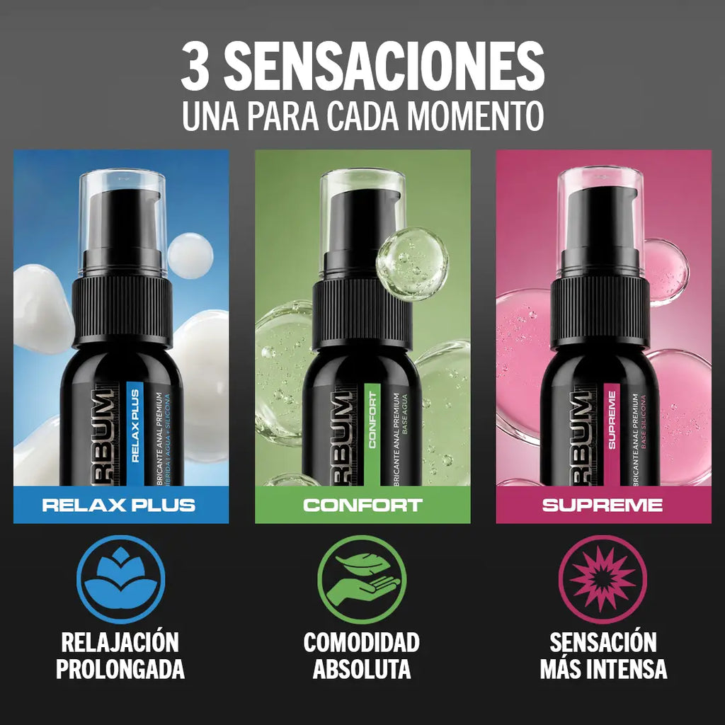 Kit de Lubricantes Powerbum Anal Variedad 3-Pack