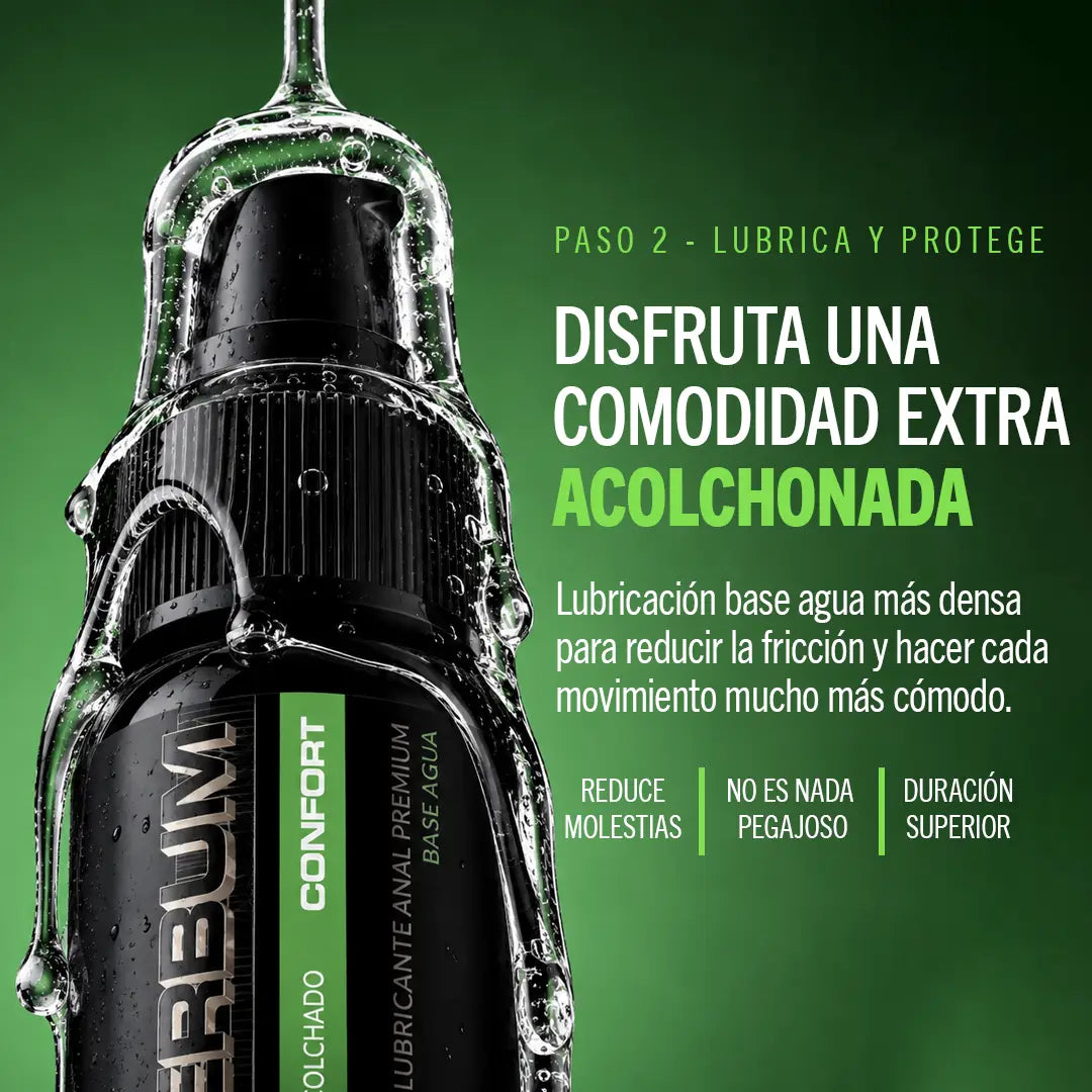 Powerbum Confort Lubricante Anal Base Agua con Extracto de Clavo Anestésico