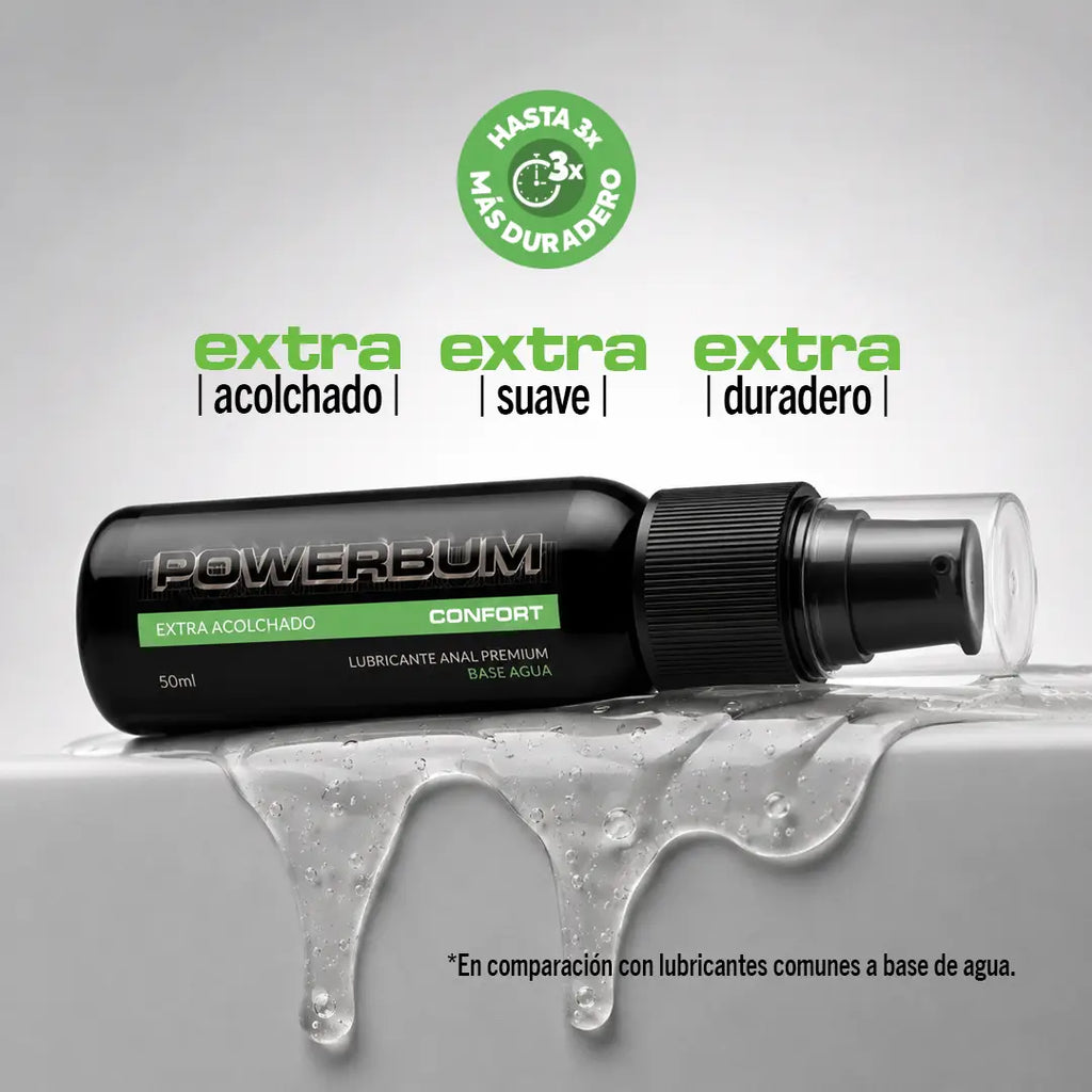 Powerbum Confort Lubricante Anal Base Agua con Extracto de Clavo Anestésico