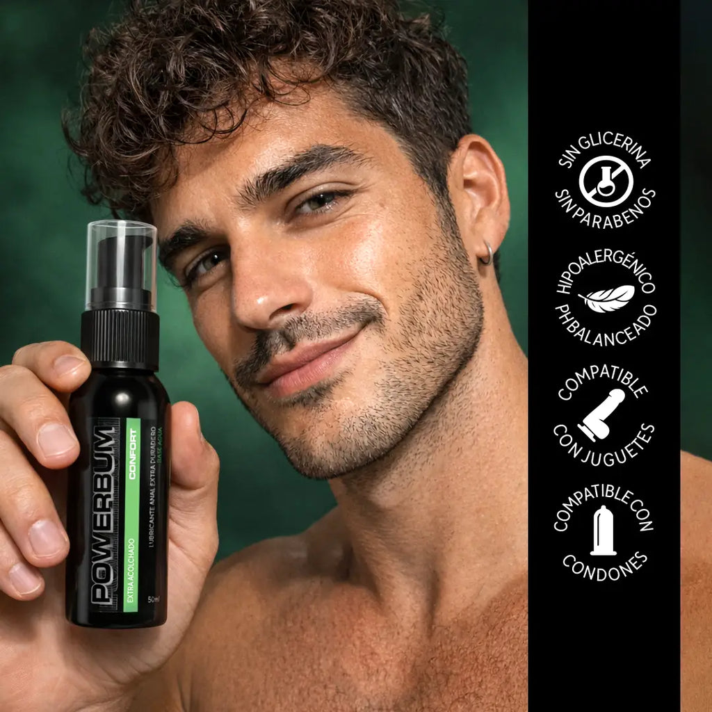 Powerbum Confort Lubricante Anal Base Agua con Extracto de Clavo Anestésico