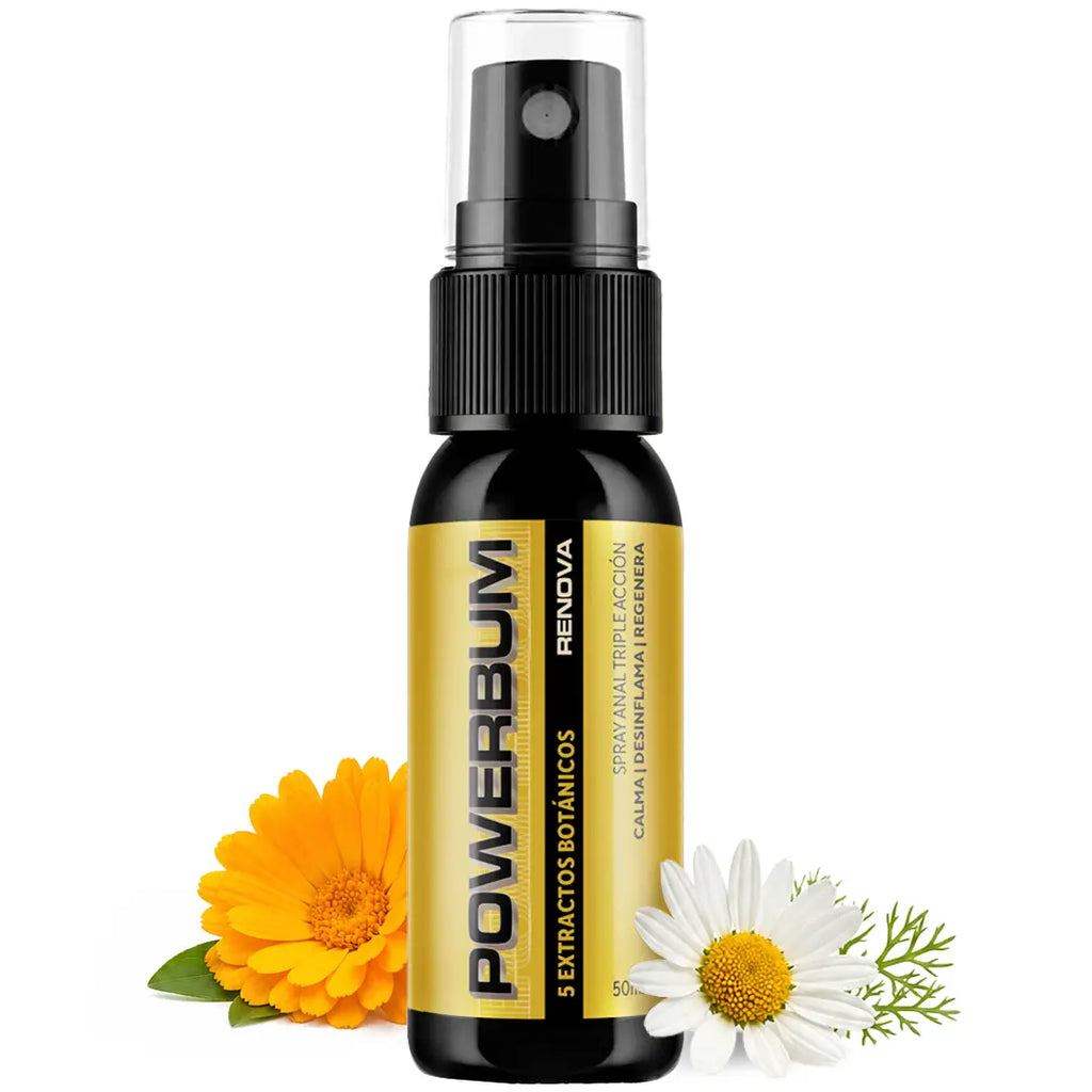 Powerbum Renova Spray Anal Extractos Botánicos Calma Desinflama y Regenera