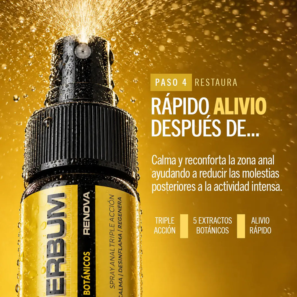 Powerbum Renova Spray Anal Extractos Botánicos Calma Desinflama y Regenera