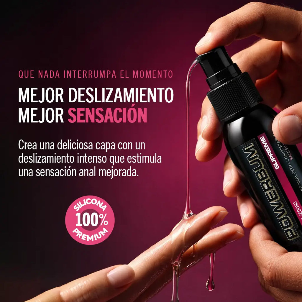 Powerbum Supreme Lubricante Anal Base Silicón con Extracto de Clavo Anestésico