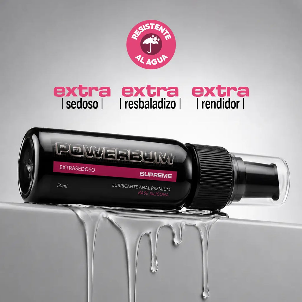 Powerbum Supreme Lubricante Anal Base Silicón con Extracto de Clavo Anestésico