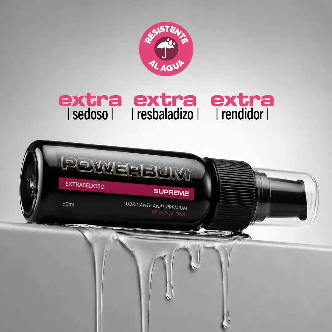 Powerbum Supreme Lubricante Anal Base Silicón con Extracto de Clavo Anestésico
