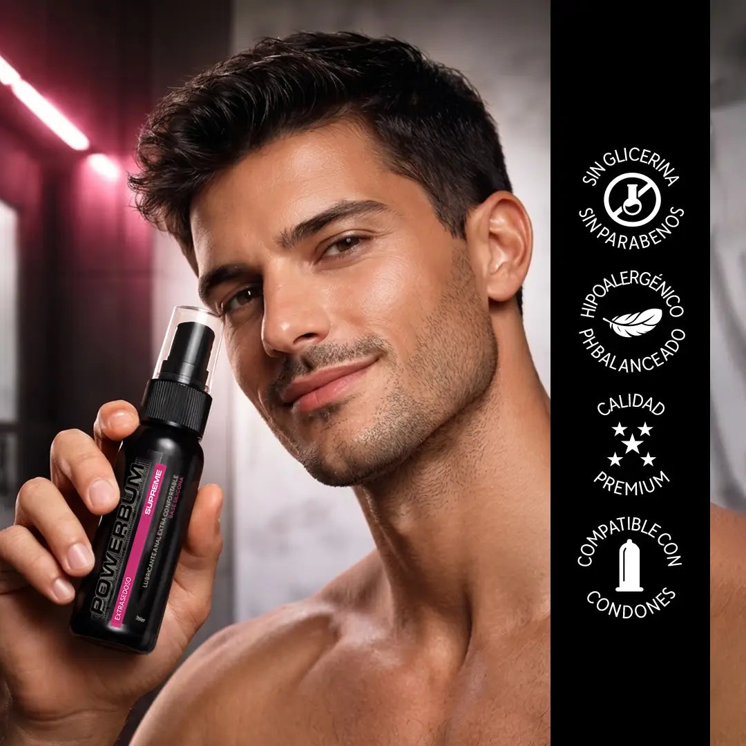 Powerbum Supreme Lubricante Anal Base Silicón con Extracto de Clavo Anestésico