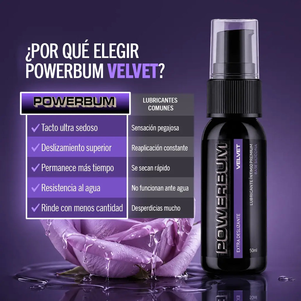 Powerbum Velvet Lubricante Base Silicón Extra Deslizante